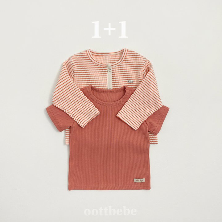 Oott Bebe - Korean Baby Fashion - #onlinebabyboutique - Ella Ribbed Set (Tee 2 Piece+Cardigan) - 9
