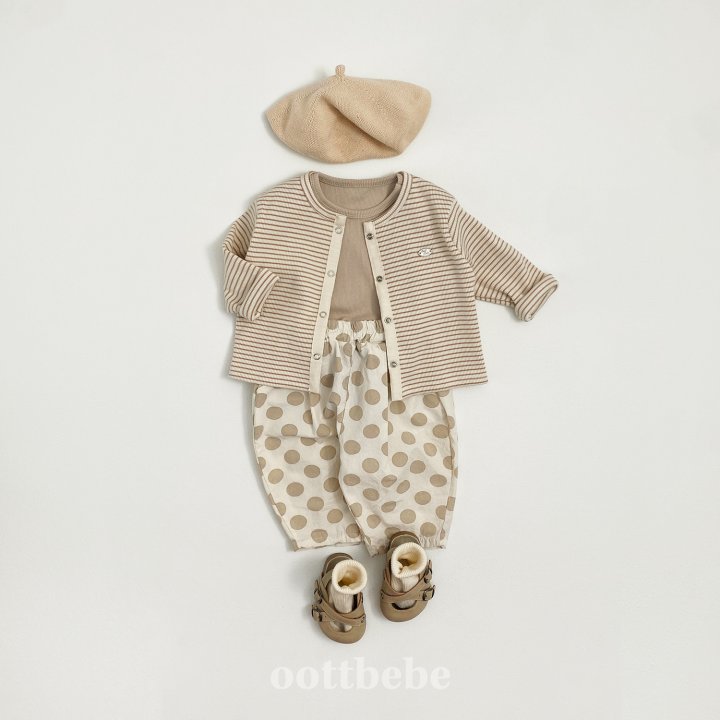Oott Bebe - Korean Baby Fashion - #onlinebabyshop - Ella Ribbed Set (Tee 2 Piece+Cardigan) - 10