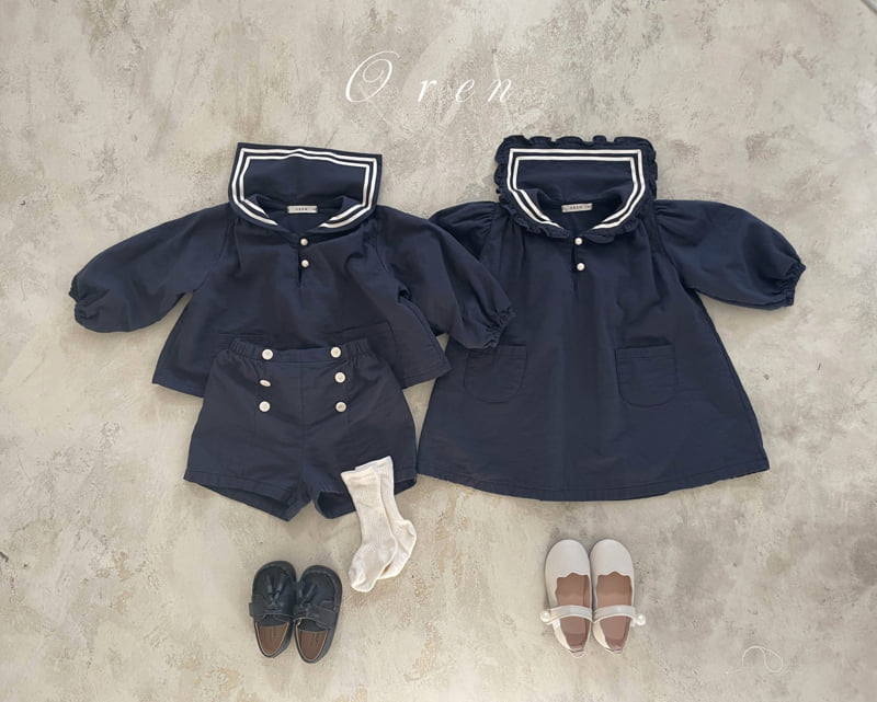 Oren - Korean Baby Fashion - #babyboutique - Mathieu Marine Top Bottom Set - 11