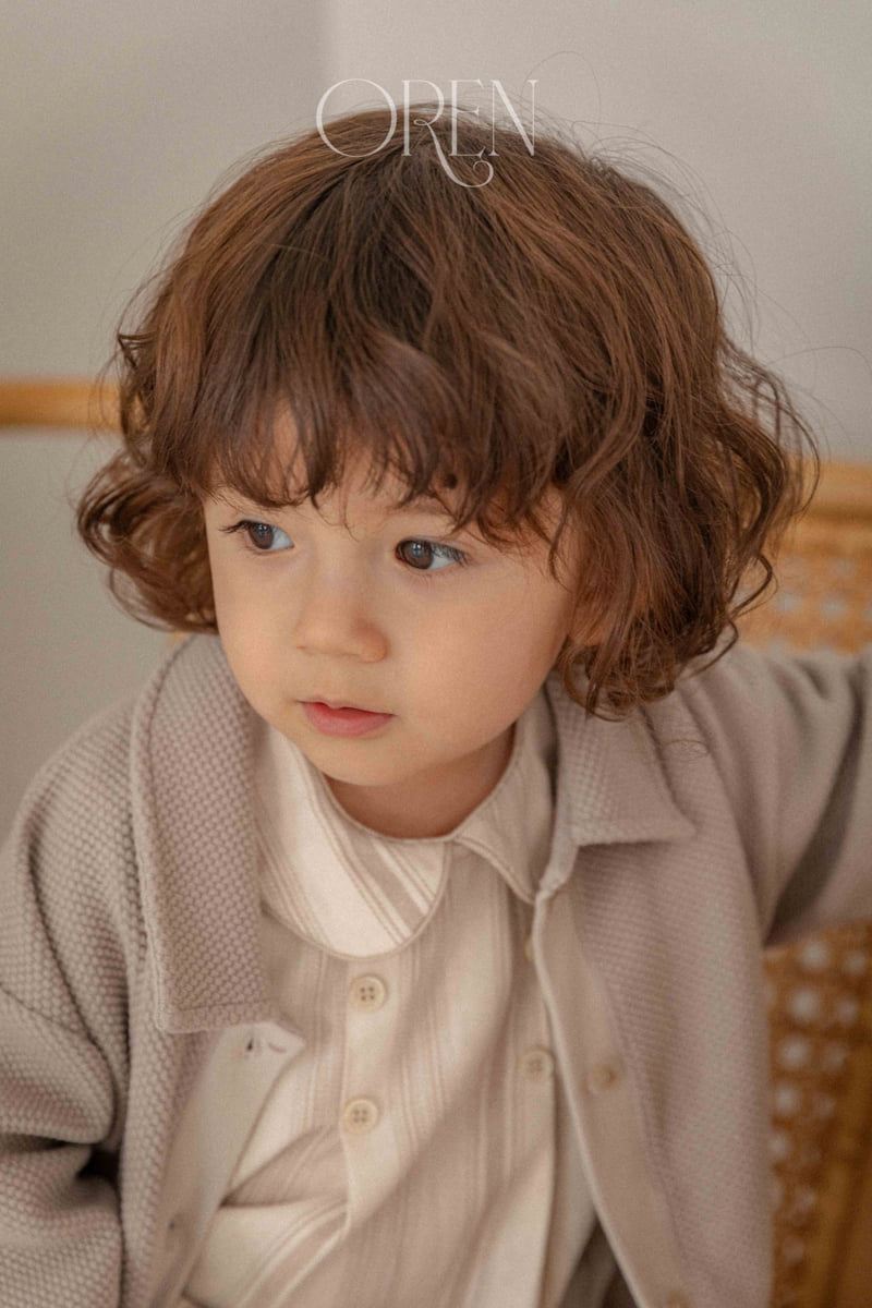 Oren - Korean Baby Fashion - #babyboutique - Embossed Collar Cardigan - 2