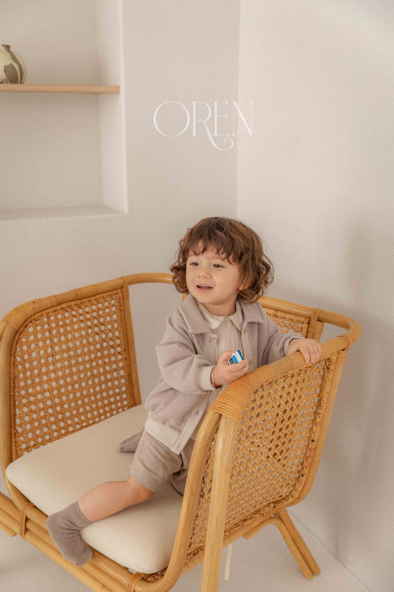 Oren - Korean Baby Fashion - #babyboutique - Embossed Collar Cardigan - 3