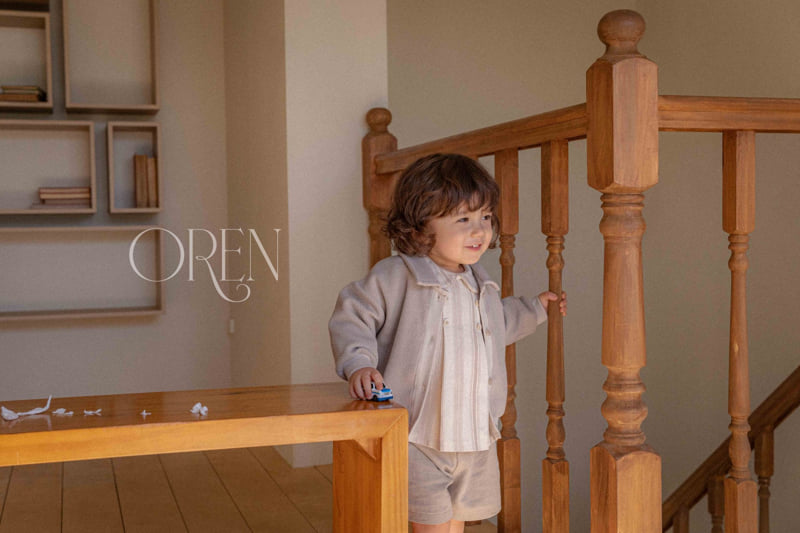 Oren - Korean Baby Fashion - #babyboutique - Bebe Benjamin Collar Top Bottom Set