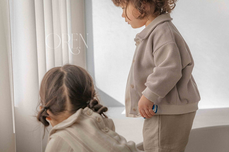 Oren - Korean Baby Fashion - #babyboutique - Embossed Collar Cardigan - 4