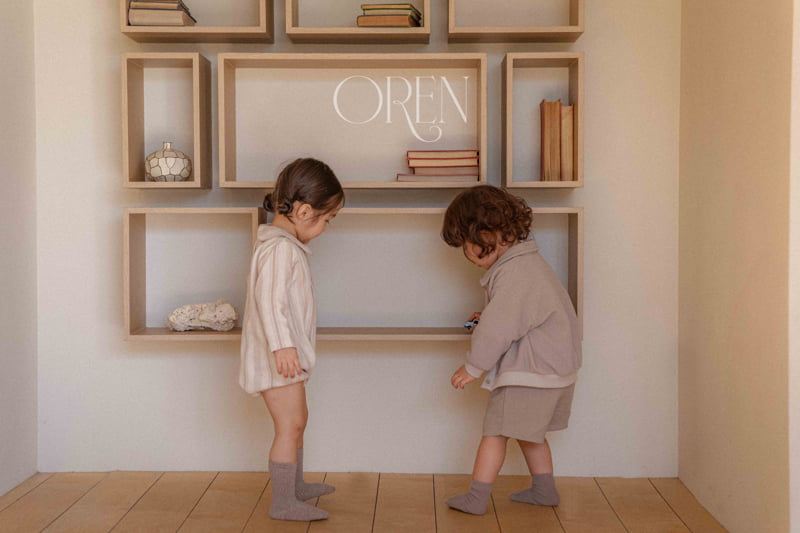 Oren - Korean Baby Fashion - #babyboutiqueclothing - Bebe Benjamin Collar Top Bottom Set - 2