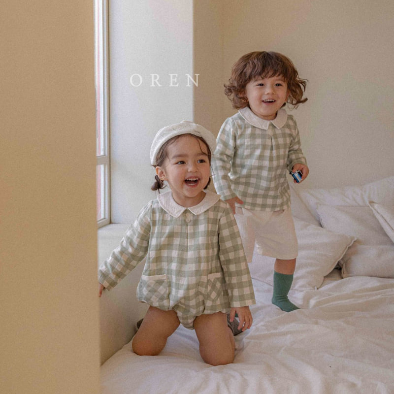 Oren - Korean Baby Fashion - #babyboutiqueclothing - Kayden Natural Check Suit