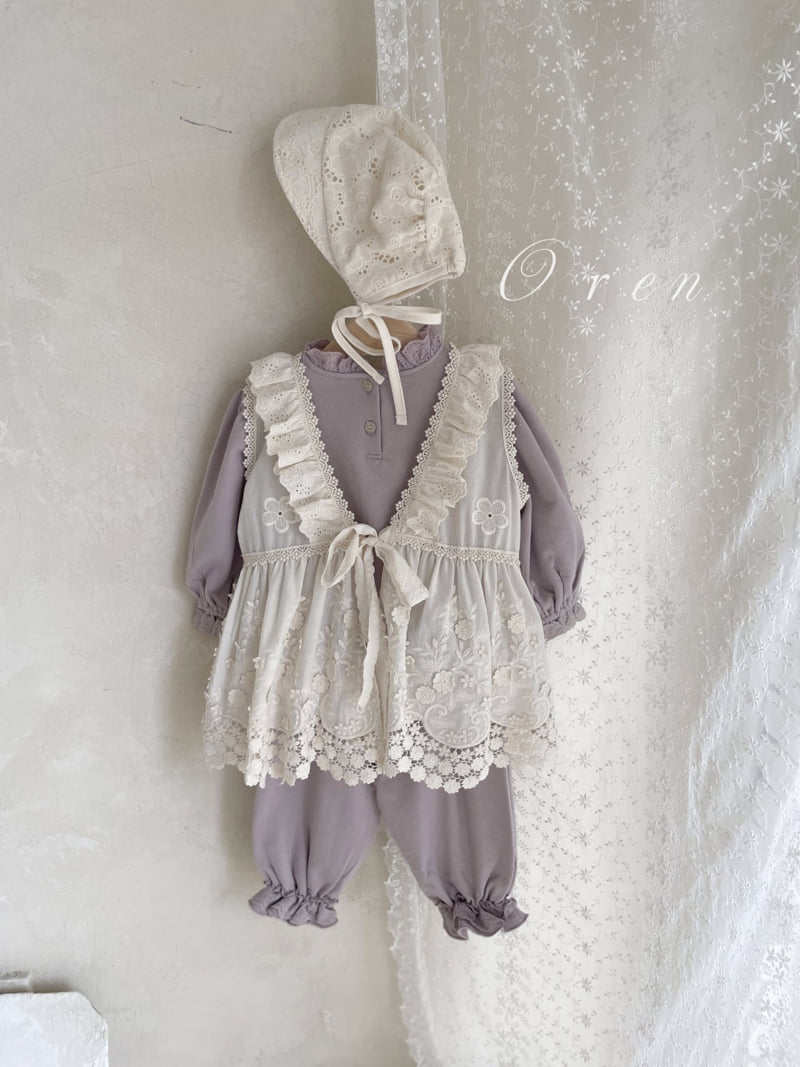 Oren - Korean Baby Fashion - #babyboutiqueclothing - Lillian Lace Bonnet - 3