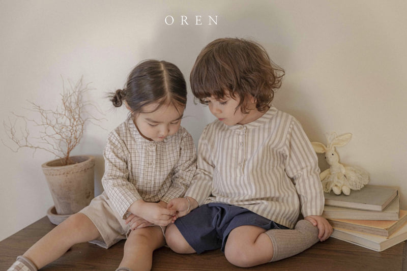 Oren - Korean Baby Fashion - #babyclothing - Bebe Henry Neck Classic Shirt - 9
