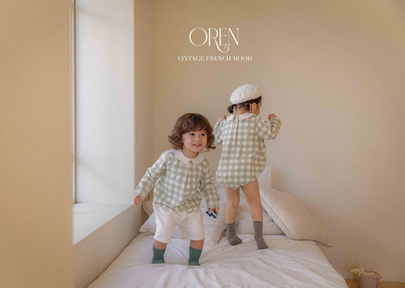 Oren - Korean Baby Fashion - #babyclothing - Kayden Natural Check Suit - 2