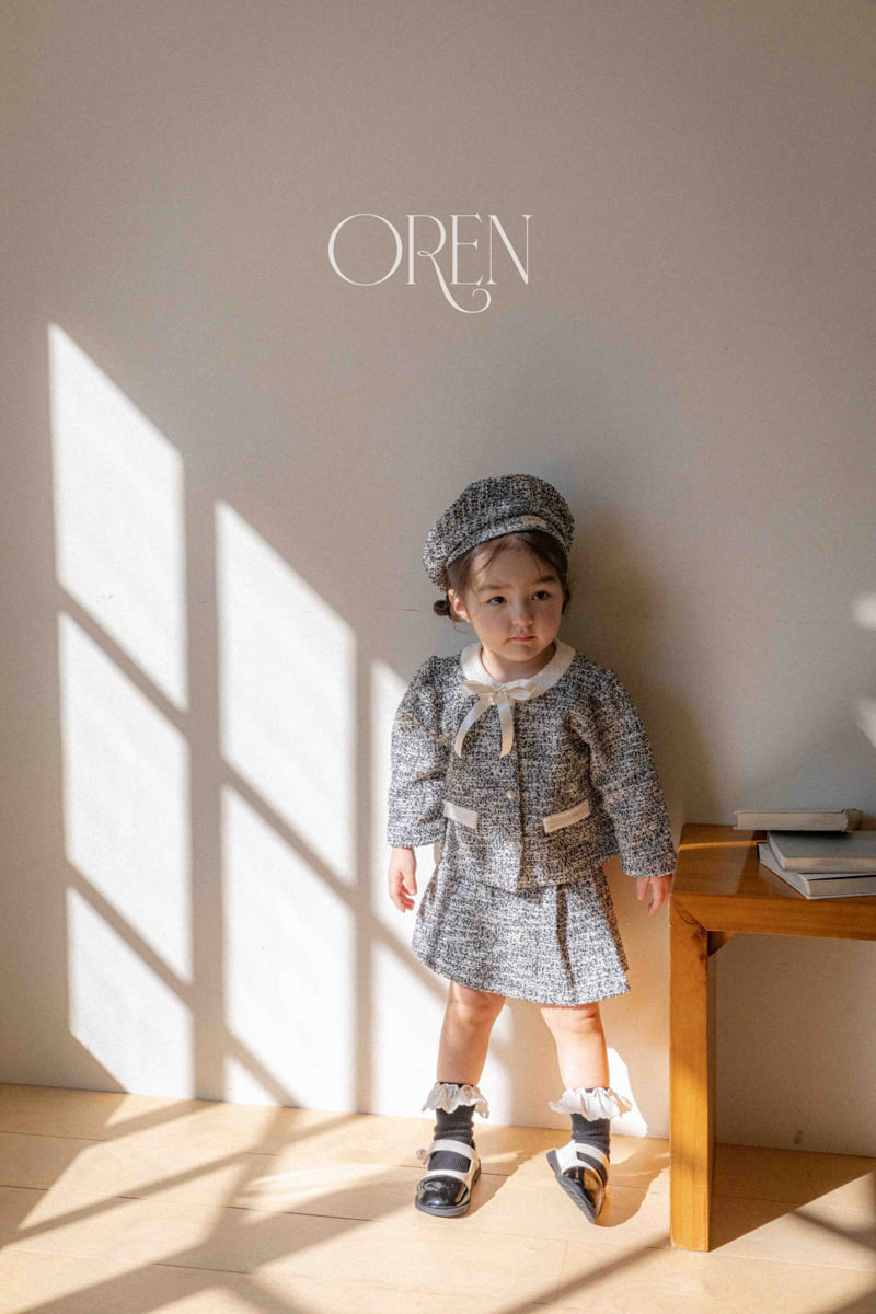 Oren - Korean Baby Fashion - #babyclothing - Coco Tweed Culotte Pants Top Bottom Set (girls) - 9