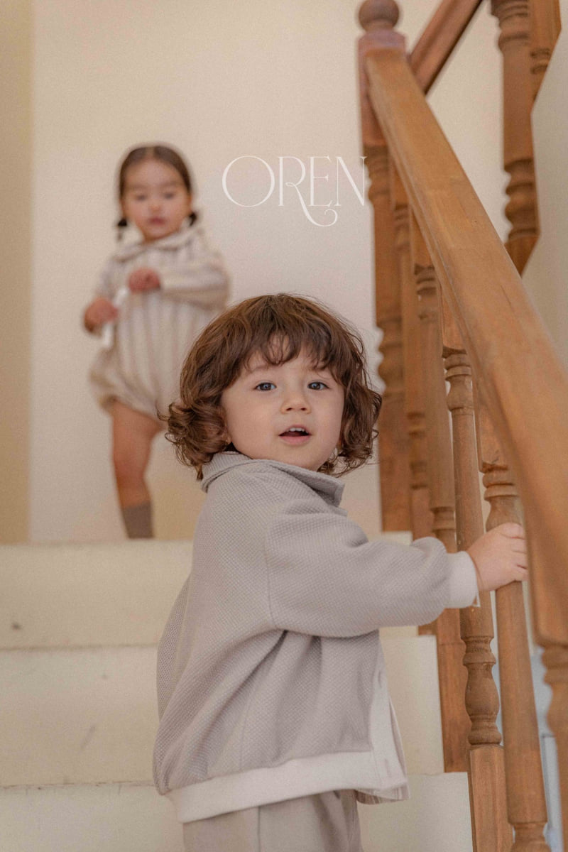Oren - Korean Baby Fashion - #babyfashion - Embossed Collar Cardigan - 6