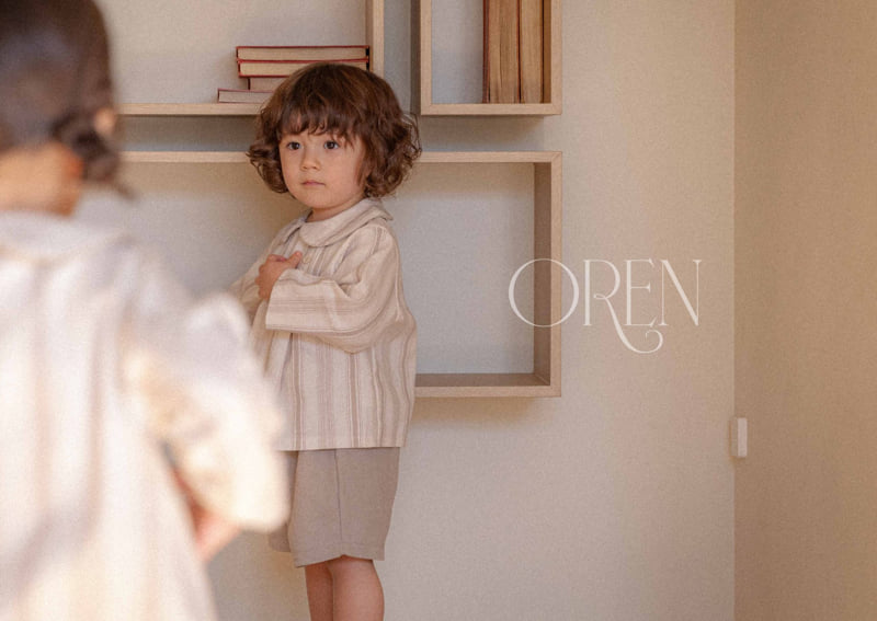 Oren - Korean Baby Fashion - #babyclothing - Bebe Benjamin Collar Top Bottom Set - 4