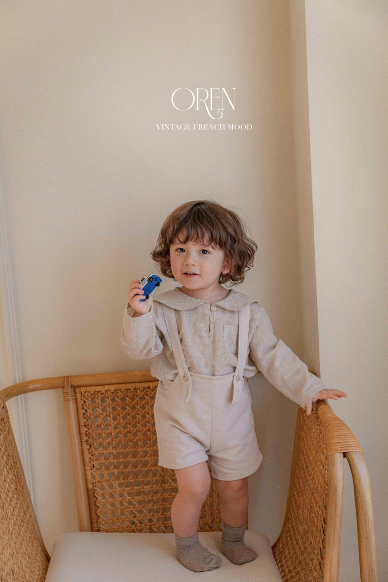 Oren - Korean Baby Fashion - #babyfashion - Bebe Bloom Check Top Bottom Set