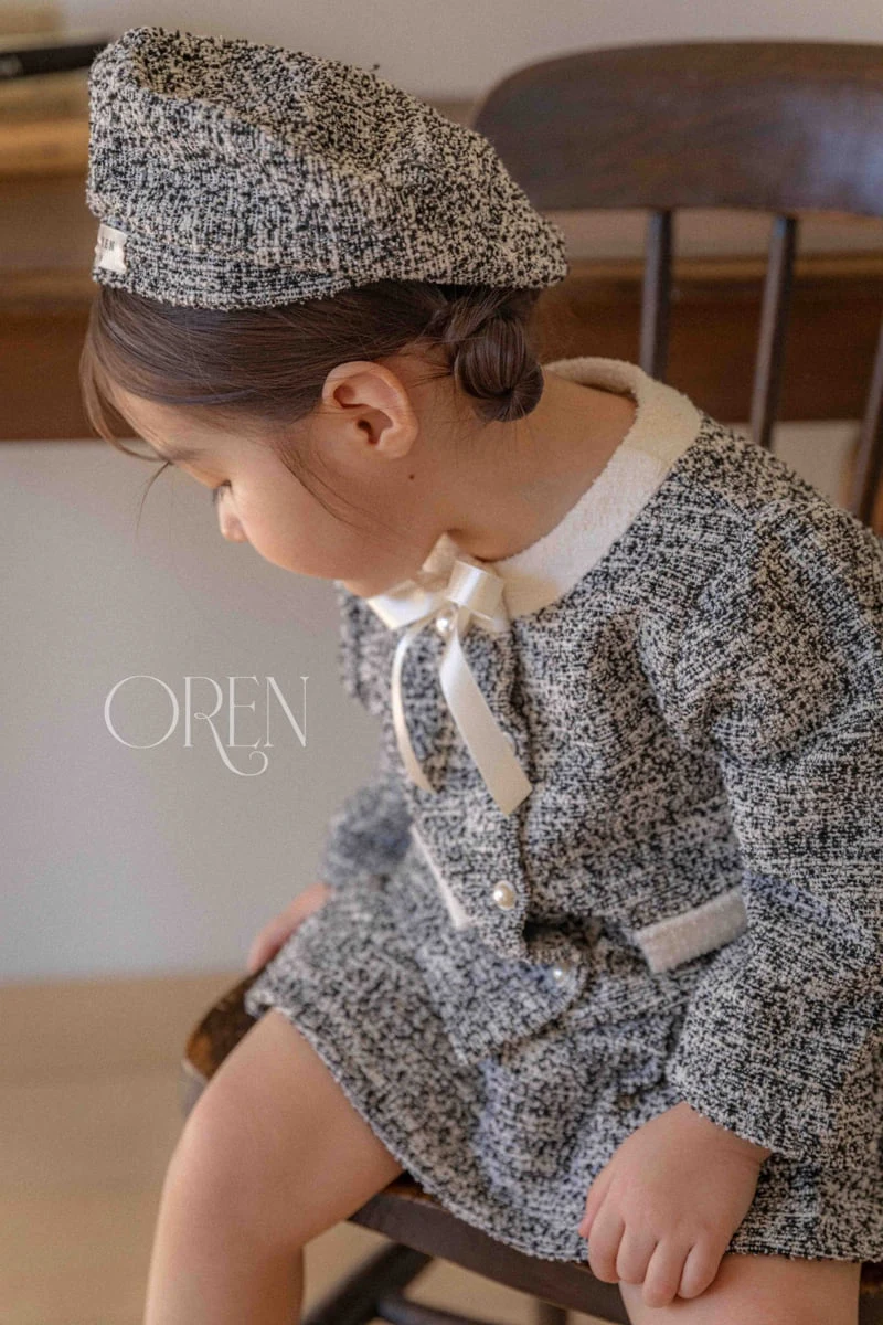 Oren - Korean Baby Fashion - #babyfever - Coco Tweed Culotte Pants Top Bottom Set (girls) - 11