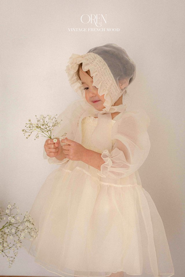 Oren - Korean Baby Fashion - #babygirlfashion - Say Organza Smoke Bonnet - 2