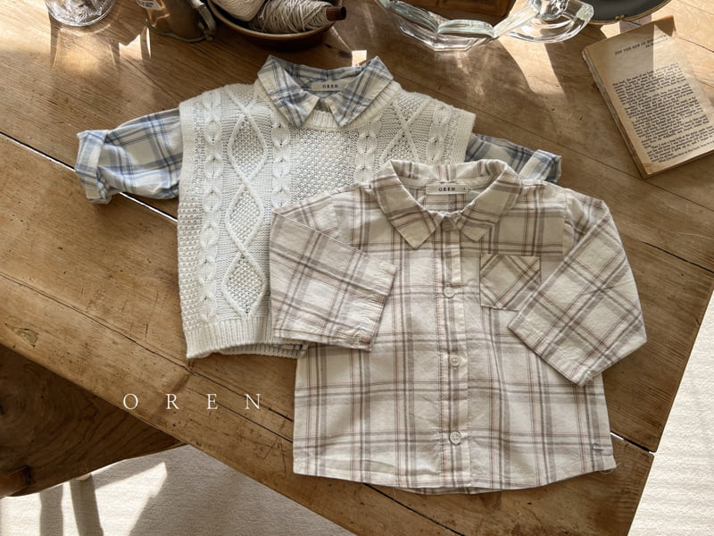 Oren - Korean Baby Fashion - #babygirlfashion - Bebe Laila Check Shirt - 9