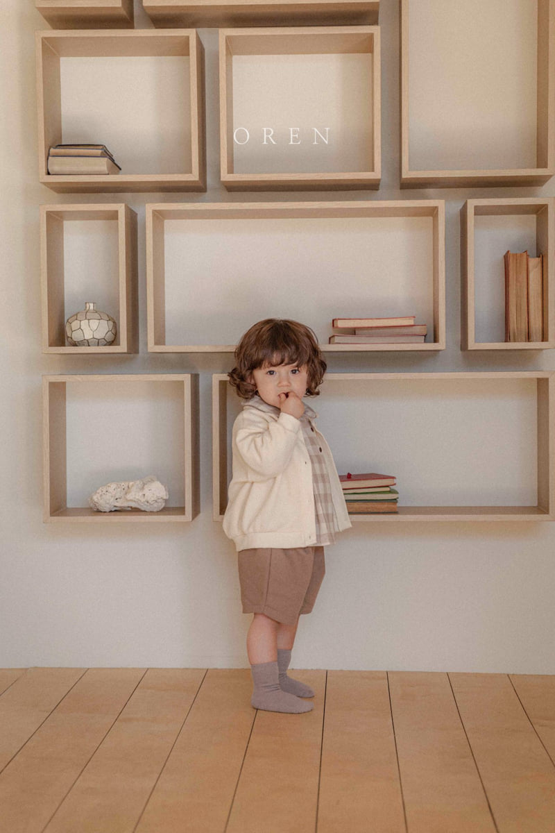Oren - Korean Baby Fashion - #babylifestyle - Embossed Collar Cardigan - 9