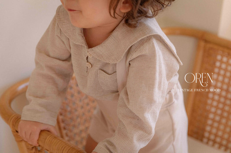 Oren - Korean Baby Fashion - #babygirlfashion - Bebe Bloom Check Top Bottom Set - 4