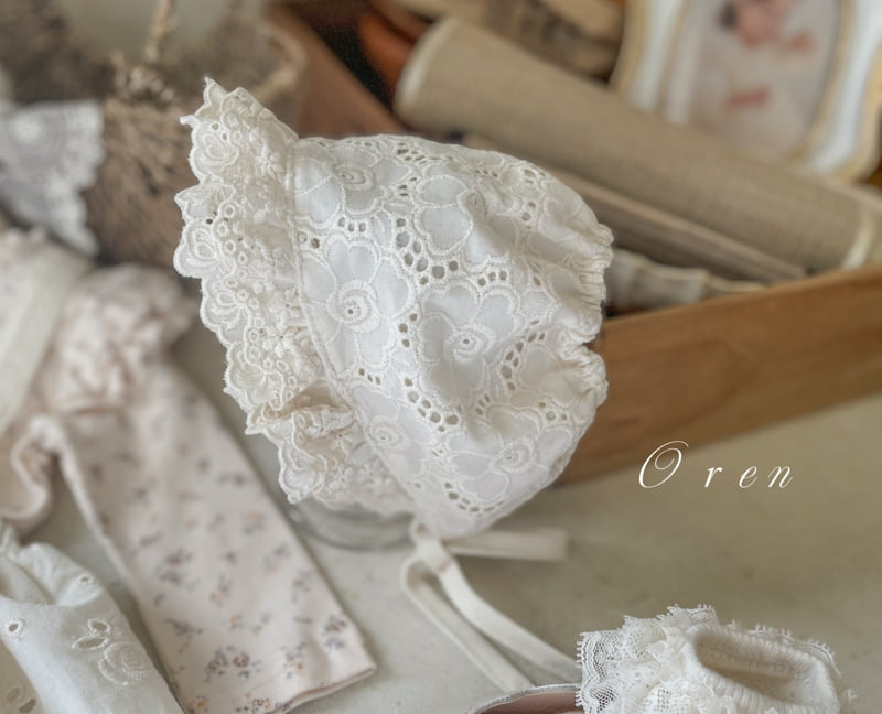 Oren - Korean Baby Fashion - #babylifestyle - Brillant Lace Bonnet - 7
