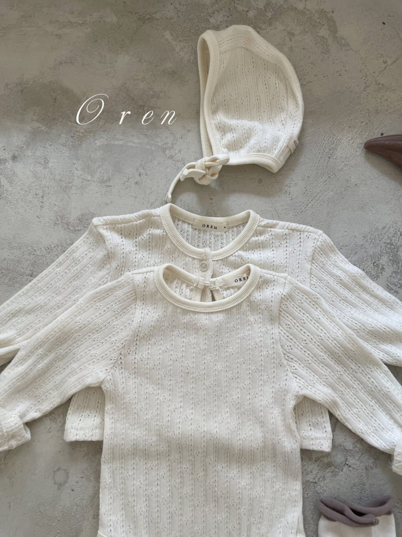 Oren - Korean Baby Fashion - #babyoninstagram - Aroha Jacquard Set (babe suit+bonnet) - 7