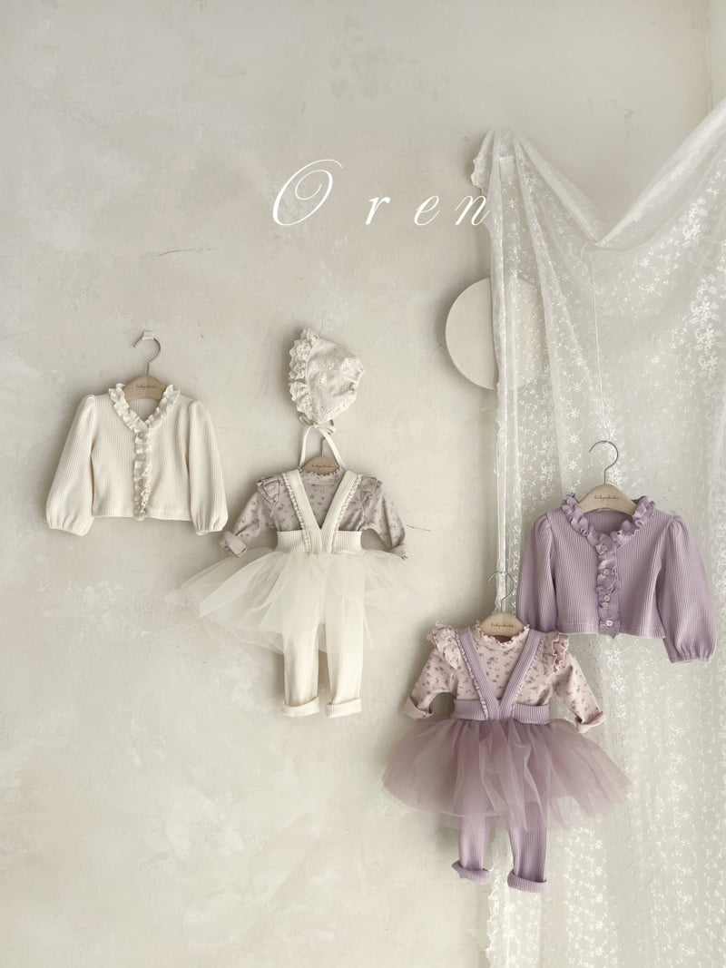 Oren - Korean Baby Fashion - #babylifestyle - Gemma Ribbed Cardigan Tutu Suspenders Set - 4