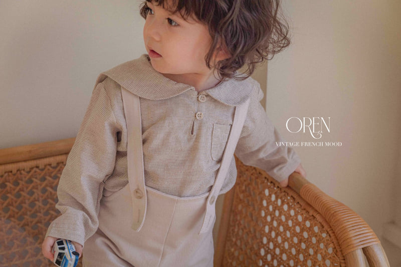 Oren - Korean Baby Fashion - #babyootd - Bebe Bloom Check Top Bottom Set - 6