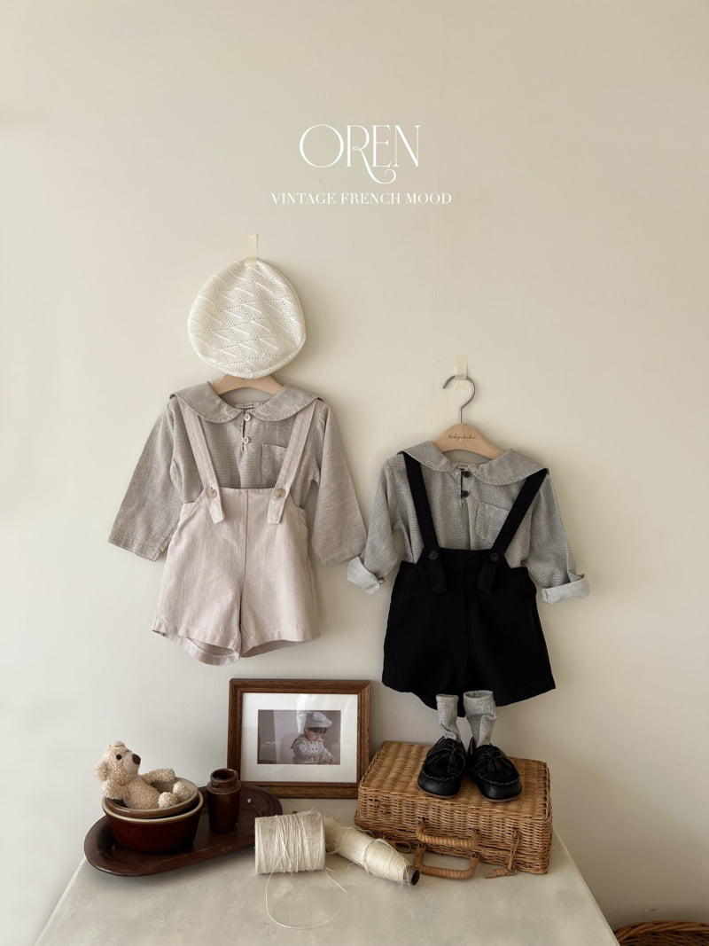 Oren - Korean Baby Fashion - #babyoutfit - Bebe Bloom Check Top Bottom Set - 7
