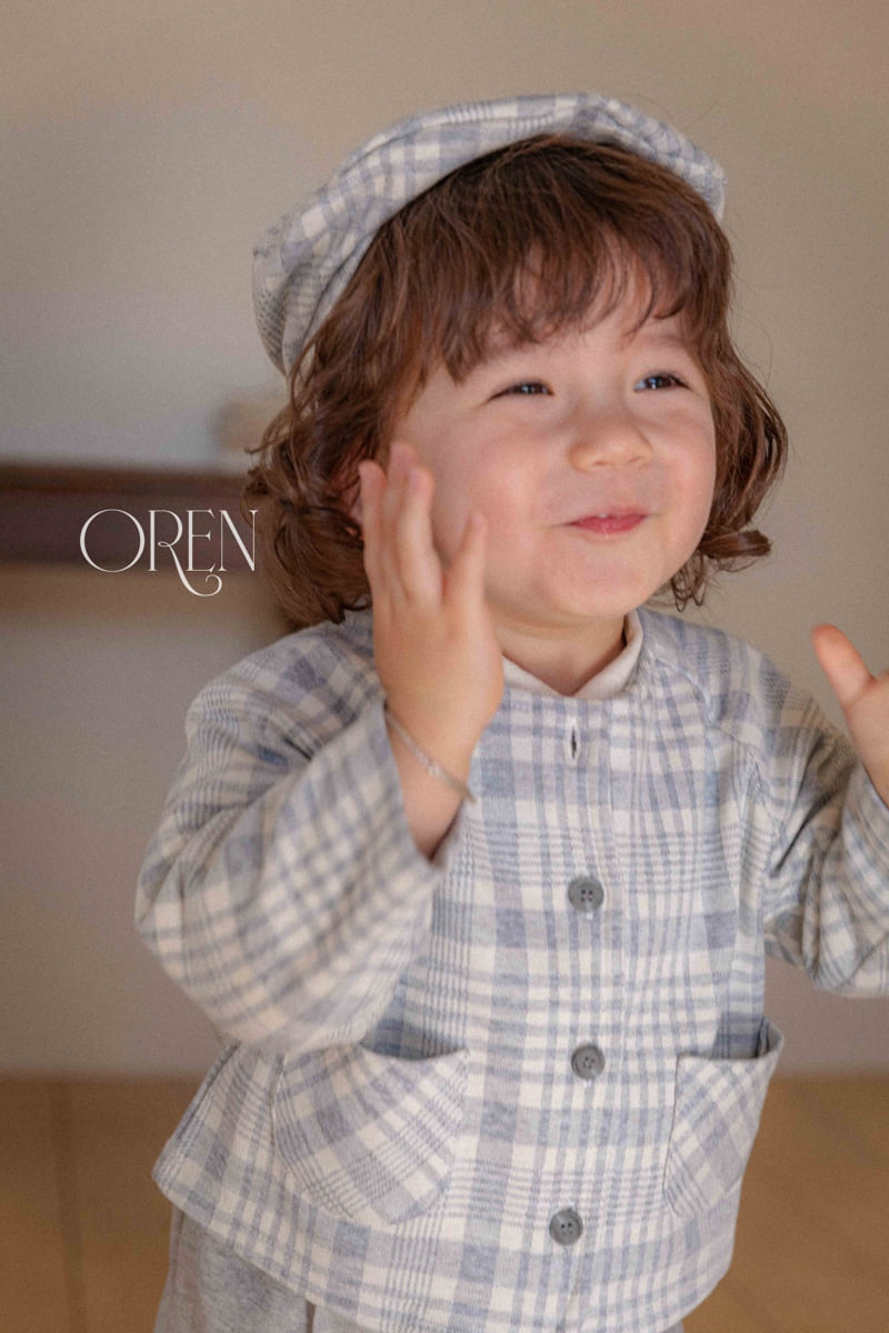 Oren - Korean Baby Fashion - #babyoutfit - Tartan Check Beret - 5