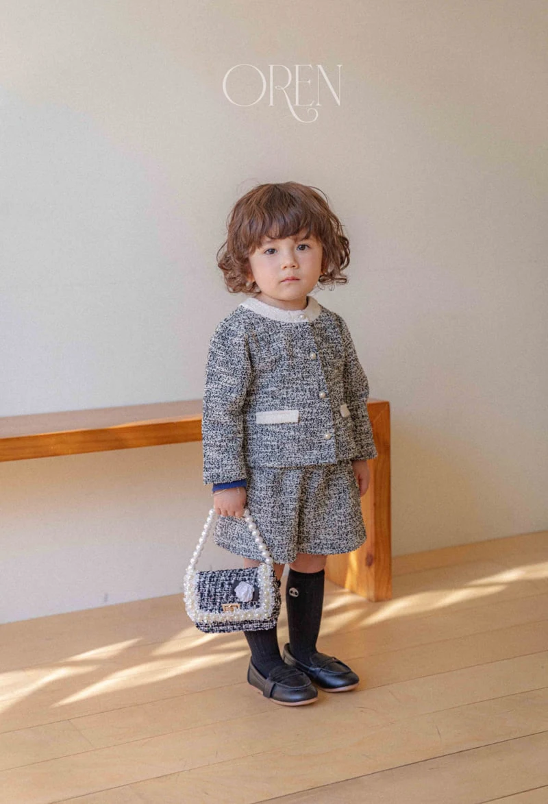 Oren - Korean Baby Fashion - #babyoutfit - Coco Tweed Basic Pants Top Bottom Set