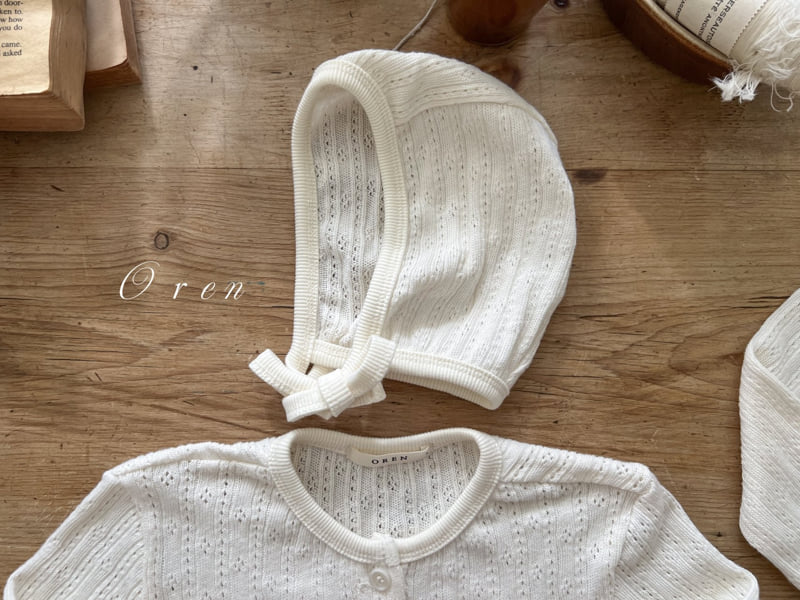 Oren - Korean Baby Fashion - #babyoutfit - Aroha Jacquard Set (babe suit+bonnet) - 10