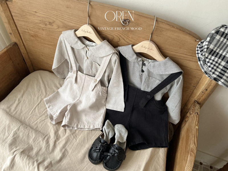 Oren - Korean Baby Fashion - #babywear - Bebe Bloom Check Top Bottom Set - 9