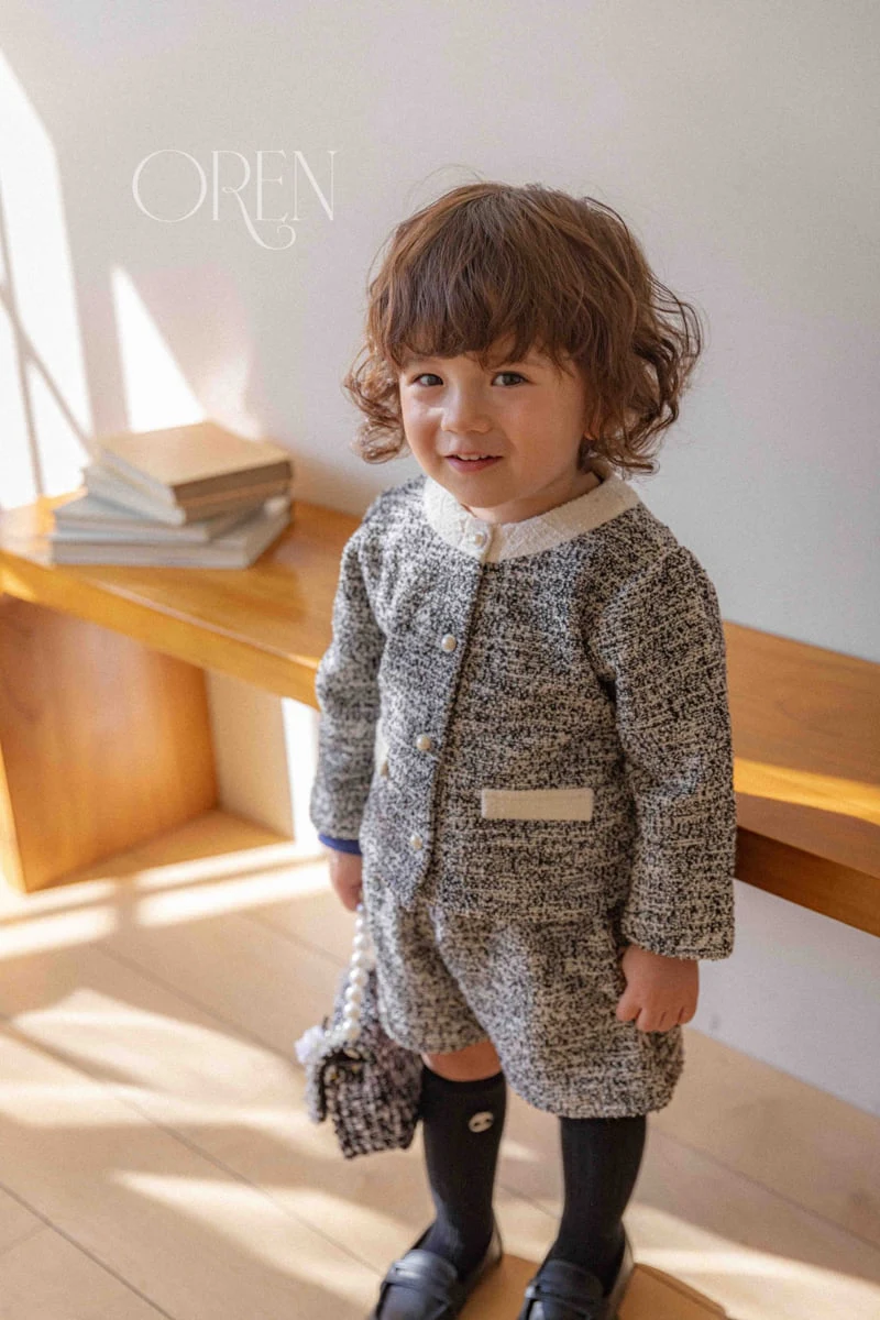 Oren - Korean Baby Fashion - #babywear - Coco Tweed Basic Pants Top Bottom Set - 2