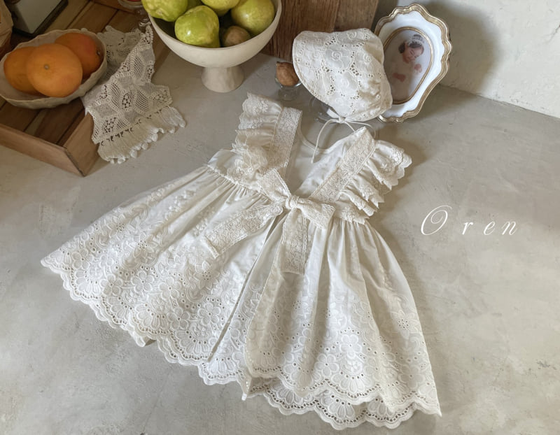 Oren - Korean Baby Fashion - #babyoutfit - Andrea Embroidered Apron - 4