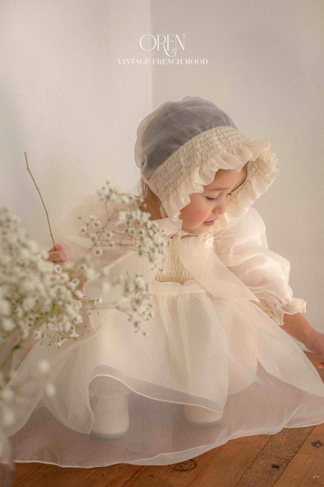 Oren - Korean Baby Fashion - #onlinebabyboutique - Say Organza Smoke Bonnet - 9
