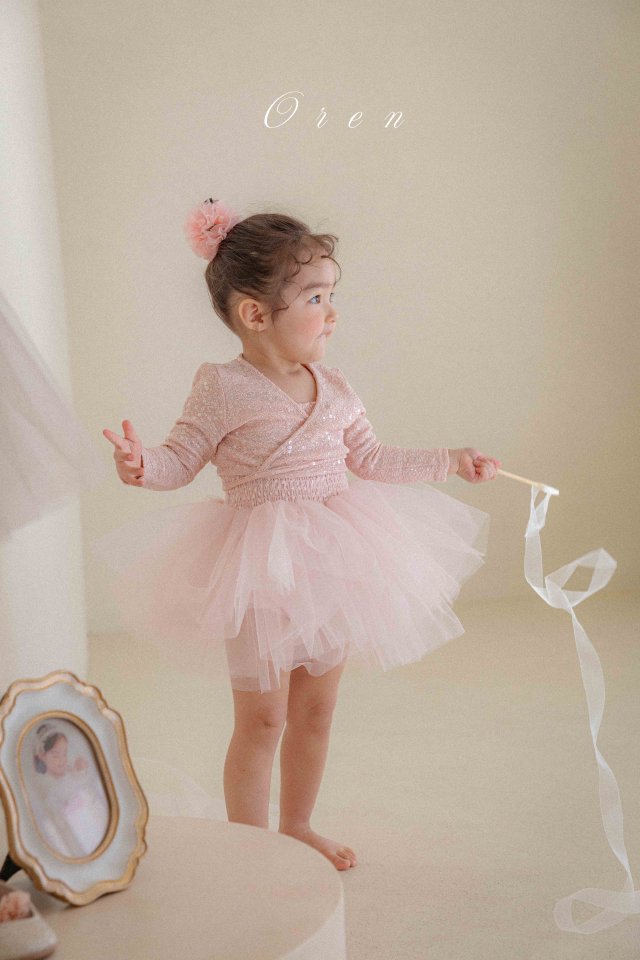 Oren - Korean Baby Fashion - #onlinebabyboutique - EL Cardigan SET Ballet Suit (sequin material) - 3