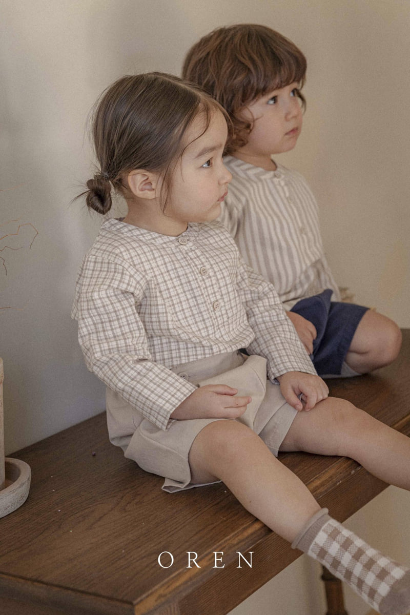 Oren - Korean Baby Fashion - #babywear - Bebe Henry Neck Classic Shirt - 4
