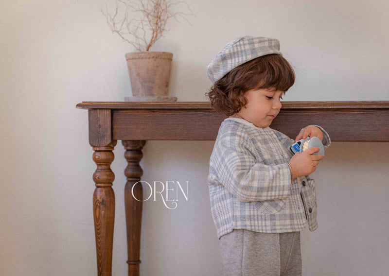 Oren - Korean Baby Fashion - #onlinebabyboutique - Tartan Check Beret - 7