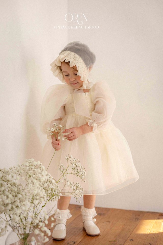 Oren - Korean Baby Fashion - #onlinebabyshop - Say Organza Smoke Bonnet - 10