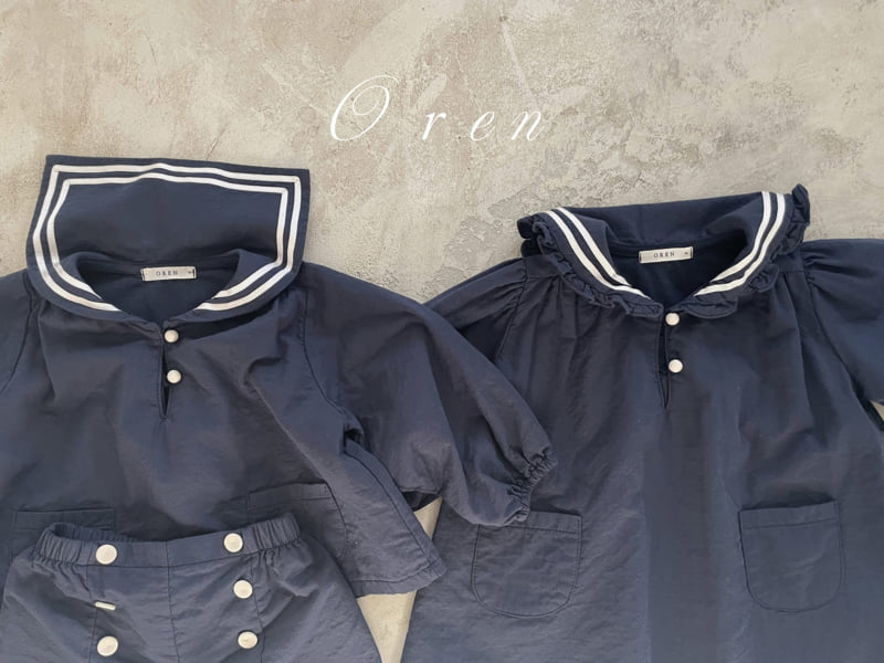 Oren - Korean Baby Fashion - #onlinebabyshop - Mathieu Marine Top Bottom Set - 10