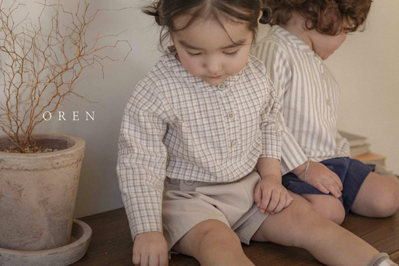 Oren - Korean Baby Fashion - #onlinebabyshop - Bebe Henry Neck Classic Shirt - 5