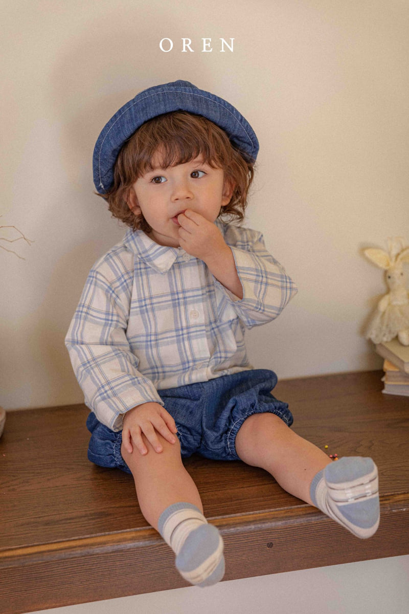 Oren - Korean Baby Fashion - #onlinebabyshop - Bebe Laila Check Shirt - 2