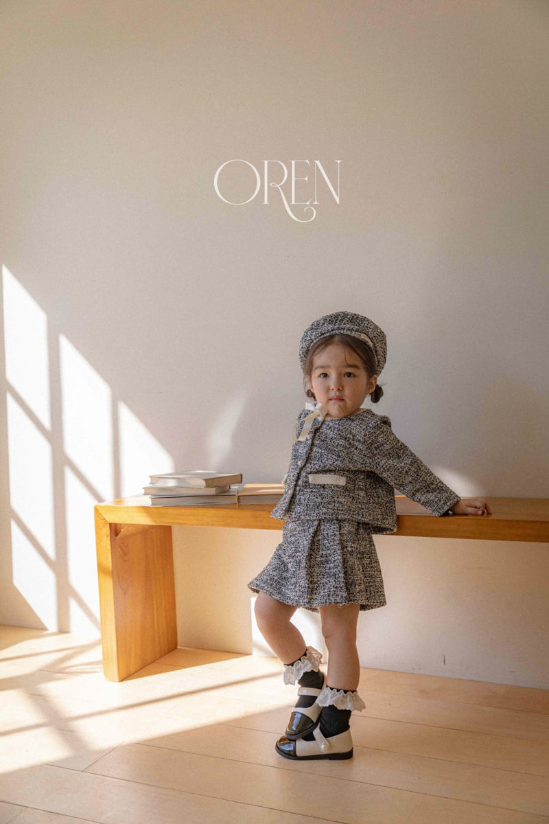 Oren - Korean Baby Fashion - #onlinebabyshop - Coco Tweed Culotte Pants Top Bottom Set (girls) - 5