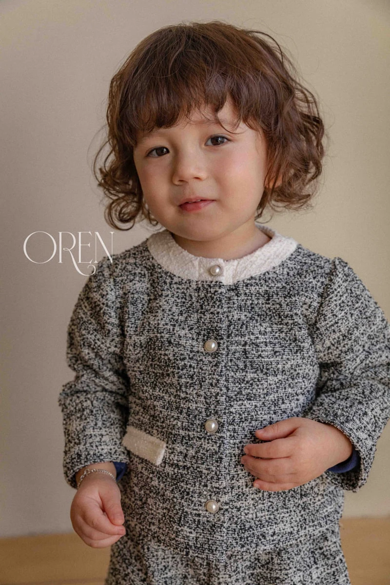 Oren - Korean Baby Fashion - #smilingbaby - Coco Tweed Basic Pants Top Bottom Set - 5
