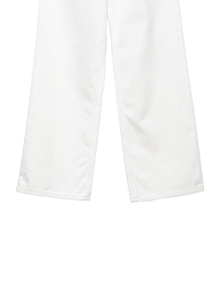 Paper Moon - Korean Women Fashion - #momslook - High Rise Wide Leg White Denim Pants - 11