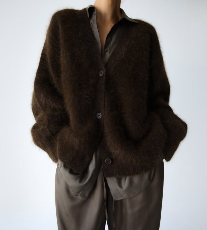 Paper Moon - Korean Women Fashion - #momslook - Luxe Angora Knit Cardigan