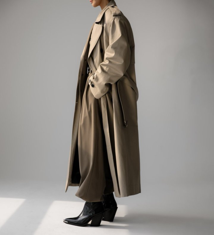 Paper Moon - Korean Women Fashion - #womensfashion - Padded Oversized Double Breasted Trench Coat - 2