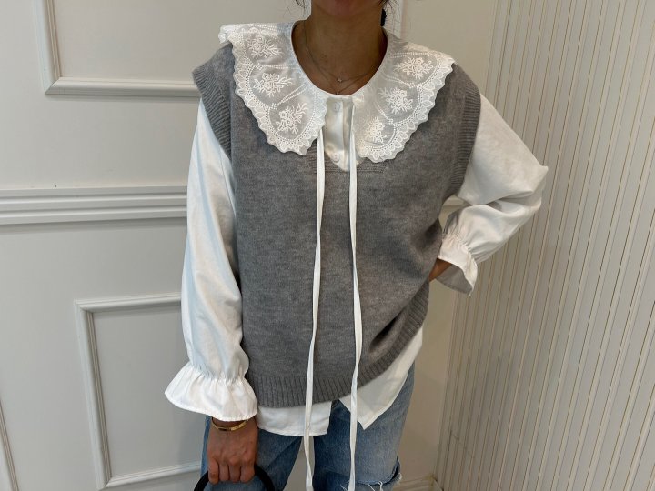 Pearls room - Korean Women Fashion - #thelittlethings - V-neck Vest Set - 7