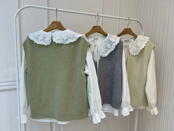 Pearls room - Korean Women Fashion - #womensfashion - V-neck Vest Set - 11