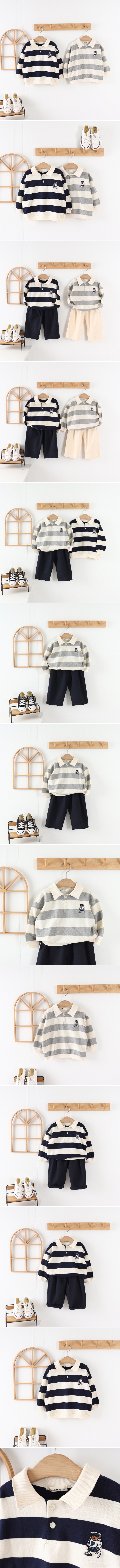 Pepper Mint - Korean Children Fashion - #Kfashion4kids - Stripe Eri Tee