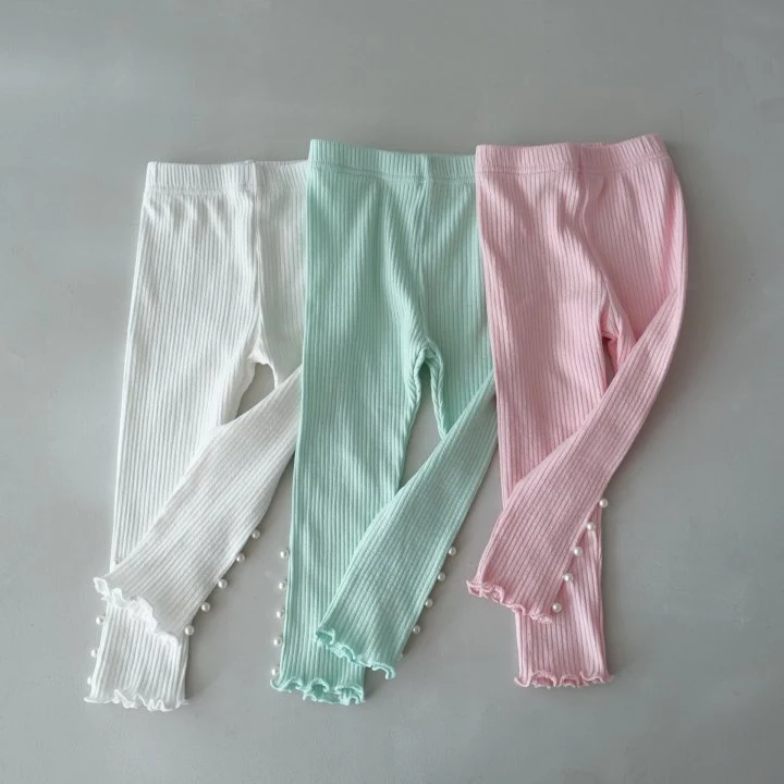 Pudding - Korean Children Fashion - #childrensboutique - Pearl Leggings