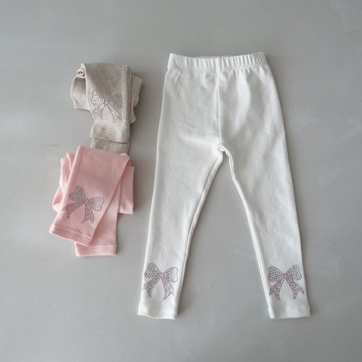 Pudding - Korean Children Fashion - #fashionkids - Ribbon Leggings - 3